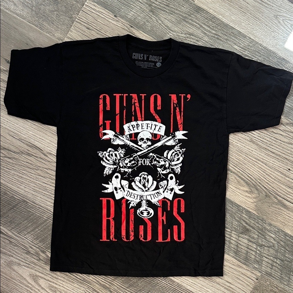 Guns N' Roses Black Appetite for destruction Graphic T-Shirt size large - Picture 1 of 4